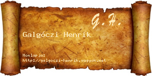 Galgóczi Henrik névjegykártya